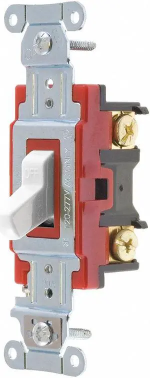 Wall Switch,20A,White,1-Pole Type,Toggle BRYANT 4901BW