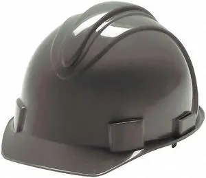 Hard Hat, FrtBrim, Slotted, 4Rtcht, Gray