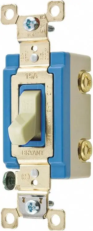 Illuminated Wall Switch,Ivory,15A BRYANT 4801GLI