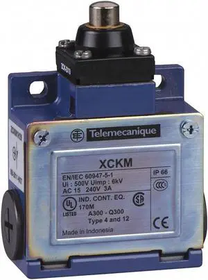 TELEMECANIQUE SENSORS XCKM110H7 Limit Switch, Plunger, 1NC/1NO, 10A at 240V AC,