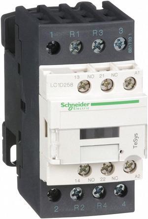 SCHNEIDER ELECTRIC LC1D258G7 IEC Magnetic Contactor, 4 Poles, 120 V AC, 25 A,