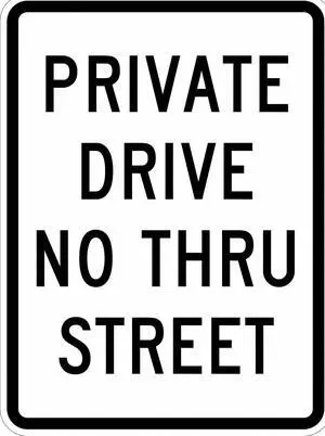 LYLE T1-1018-EG_18x24 Private Drive & Road Traffic Sign, 24 in H, 18 in W,