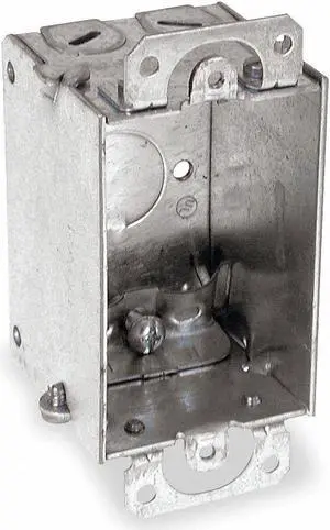 RACO 445 Electrical Box, 10.3 cu in, Switch Box Type, 1 Gang, Galvanized Zinc,