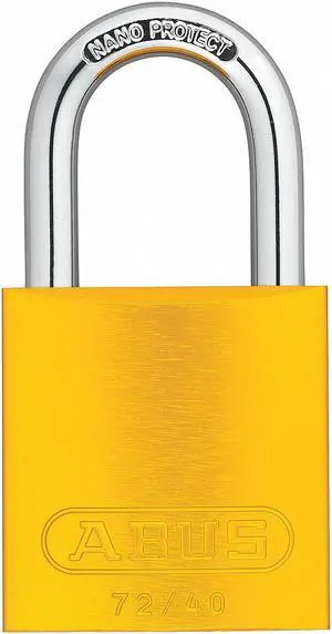 ABUS 72 /40 KD Yellow Lockout Padlock, KD, Yellow, 1-1/2"H