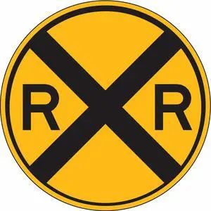 LYLE W10-1-12HA Traffic Sign,12 x 12In,BK/YEL,RXR