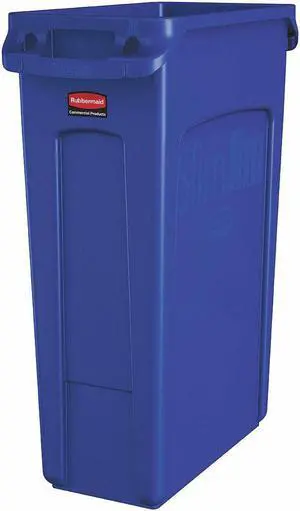 23 gal.,  Rectangular,  Trash Can,  Plastic,  Blue