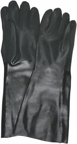 Chemical Resistant Gloves, PVC, L,18"L,Gauntlet, 12 pk. MCR SAFETY 6528S