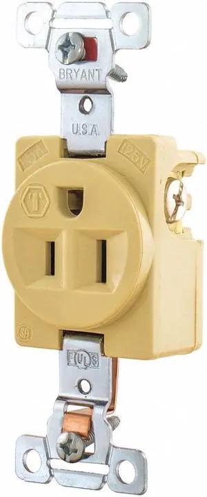BRYANT 5261I 15A Single Receptacle 125VAC 5-15R IV