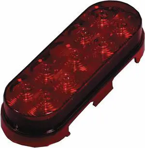 MAXXIMA M63322R Stop/Tail/Turn Light,Red,6-13/32"L,Oval