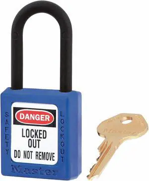 Lockout Padlock, Keyed Alike, Blue, 1/4 In., PK6