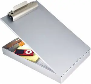 Saunders Redi-Rite Aluminum Storage Clipboard 1" Clip Cap 8 1/2 x 12 Sheets