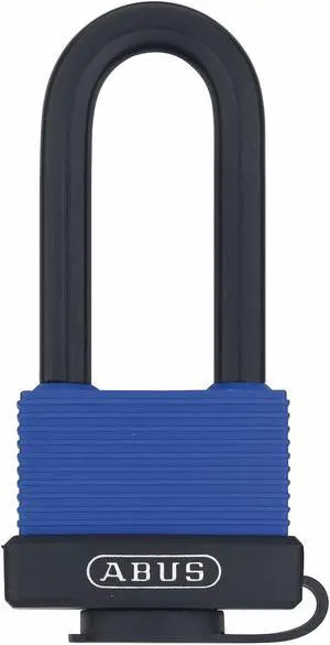 Abus Different-Keyed Padlock, Open Shackle Type, 2-1/2" Shackle Height, Blue