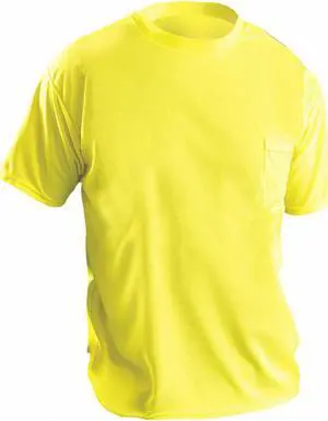 OCCUNOMIX LUX-XSSPB-YXL XL T-Shirt, Hi-Vis Yellow