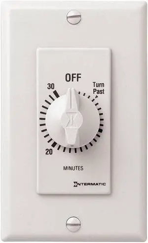 Intermatic FD30MWC 30-Minute Countdown Wall Timer for Fans and Lights, White