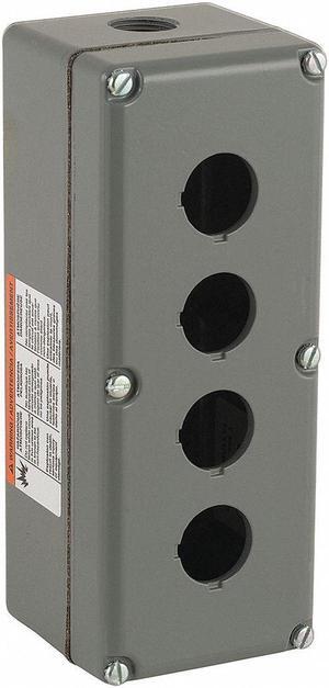 SCHNEIDER ELECTRIC 9001KY4 Pushbutton Enclosure,30mm,4 Holes,Al