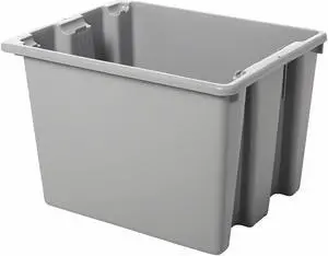 RUBBERMAID COMMERCIAL FG172200GRAY Hang & Stack Storage Bin, Plastic, Gray, 13 RUBBERMAID COMMERCIAL FG172200GRAY Hang & Stack Storage Bin, Plastic, Gray, 13