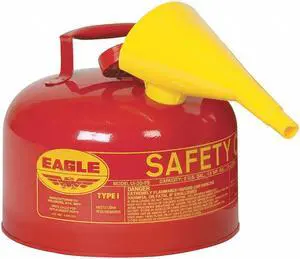 EAGLE MFG UI25FS Type I Safety Can, Galvanized Steel, 2.5 gal, Self-Closing