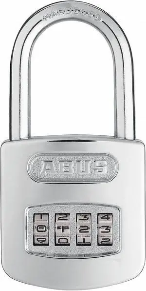 Abus Combination Padlock, Resettable Front-Dial Location, 2" Shackle Height