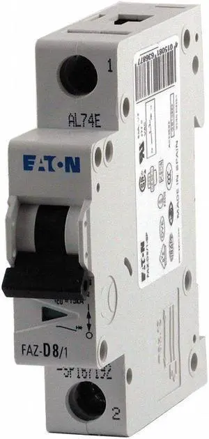 EATON FAZ-C2/1-SP Circuit Breaker, FAZ Series, 2A, 1 Pole, 277/480V AC, 15kA at