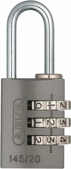 Abus Combination Padlock, Resettable Side-Dial Location, 7/8" Shackle Height