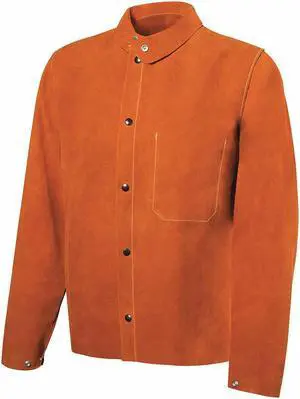STEINER 1215-L Welding Jacket, Cowhide, 3 oz, 30 in Length, Snaps Closure, 2