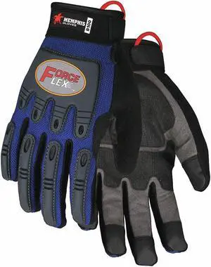 Mcr Safety Coated Gloves,M,Blue/Blk/Gray,Unlined,PR  B100M