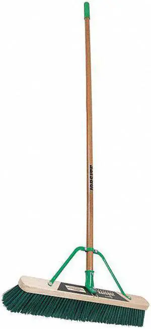 Quickie Push Broom,Head and Handle,24",Green HAWA 868SU