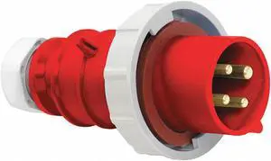 BRYANT BRY420P7W Pin & Sleeve Plug, 20 A, 480V AC, Three Phase, 3 Pole, IEC