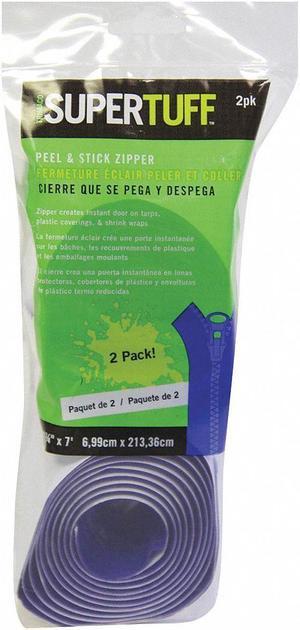 Supertuff Self-Adhesive Zipper,  For Use With Plastic Sheeting and Tarps,  PK 2