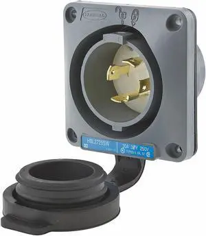 Hubbell Wiring Device-Kellems Wtertght Flanged Lcking Inlet,Industrial HBL2725SW