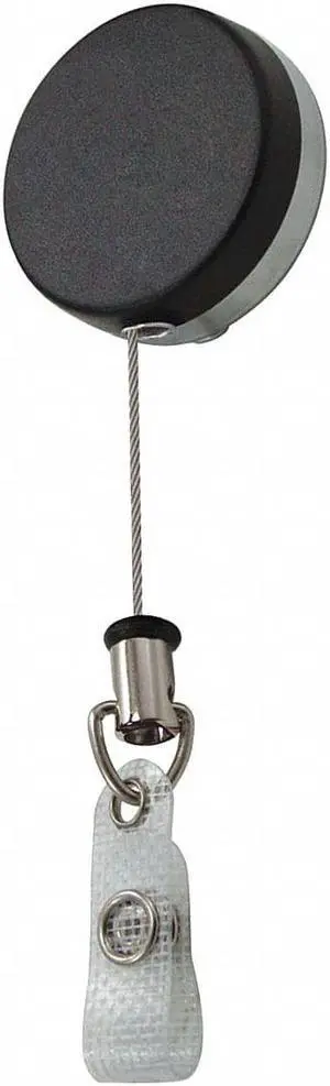 Lucky Line Products Badge Reel,Black/Chrome,Steel Cord,3/4"D HAWA G422
