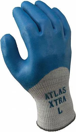 SHOWA BEST 305M-08 Natural Rubber Latex Coated Gloves, 3/4 Dip Coverage,