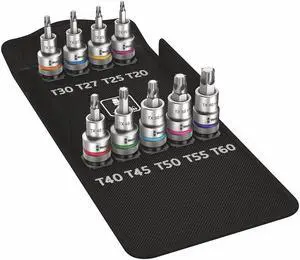 Wera Socket Bit, Torx(R), 1/2" Drive Size Chrome  Steel  05004202001