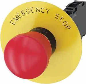 Siemens Emergency Stop Push Button 22mm Red  Plastic  3SU1100-1HA20-1FG0