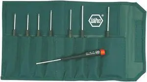 Wiha Tools Hex Screwdriver Set, Plastic, Number of Pieces: 8 Chrome  26399