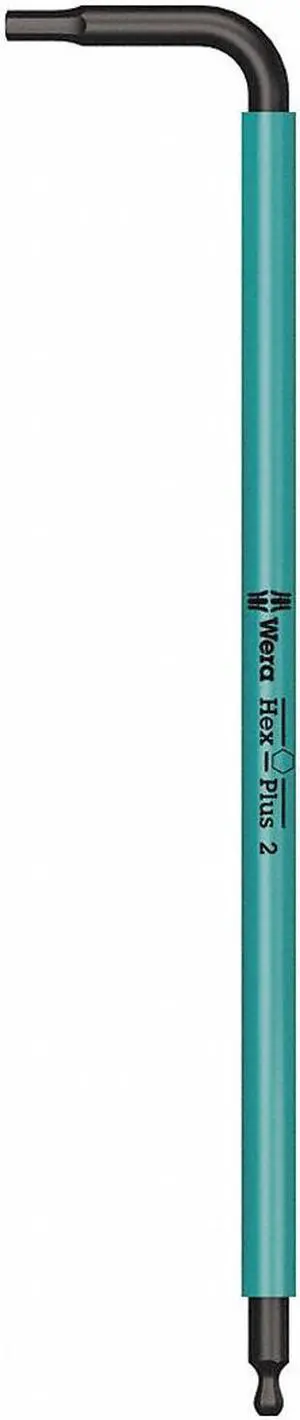 WERA 05022602001 Plain L Key, 2 mm Tip Size, 6 in Long, 3 in Short
