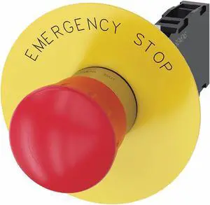 Siemens Emergency Stop Push Button 22mm Red  Metal  3SU1150-1HB20-1FG0