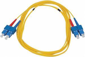 Monoprice Single Mode Fiber Optic Cable - SC/SC, UL, 9/125 Type, Duplex, Yellow, 2m, Corning