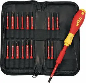 Wiha Tools Insulated Screwdriver Set Insulated with Black Oxide Tip  28398