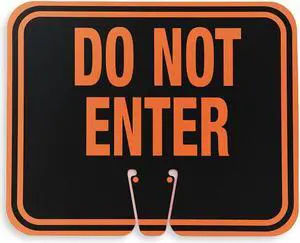 ZORO SELECT 03-550-DNEG Traffic Cone Sign,Orng/Blk,Do Not Enter