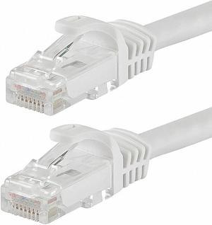 Monoprice Cat6 Ethernet Patch Cable - 5 Feet - White | Network Internet Cord - RJ45, Stranded, 550Mhz, UTP, Pure Bare Copper Wire, 24AWG - Flexboot Series