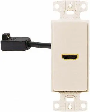 HUBBELL WIRING DEVICE-KELLEMS NS801LA Video Wall Plate and Jack,HDMI,Lt Al