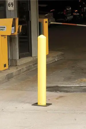 42" Fixed Polyethylene Bollard with 7" Outside Dia., Yellow