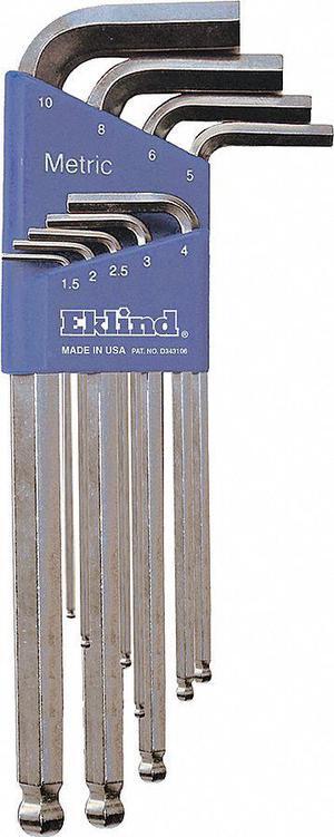 EKLIND 13709 9 Piece Metric L-Shape Hex Key Set, 13709
