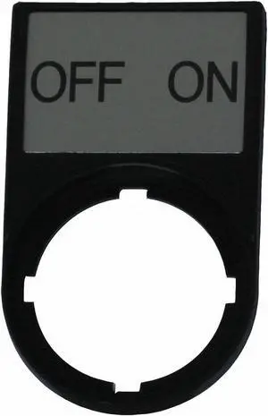 EATON M22S-ST-GB10 Legend Plate, Rectangular, Off-On, Black