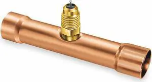 JB INDUSTRIES A31344 1/4" Access Valve Swaged T,Brass/Copper