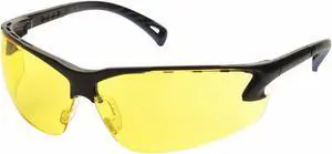 PYRAMEX SB5730D Venture 3(R), Safety Glasses, Anti-Scratch, Amber Lens, Black