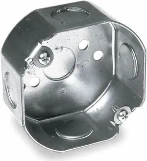 RACO 110 Electrical Box, 11.8 cu in, Octagon Box Type, 1 Gang, Galvanized