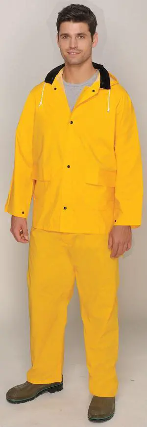 MIK 35100-XXXL 3-Piece Rainsuit with Detachable Hood, Polyester, PVC, 0.3 mm