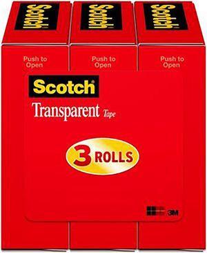 Scotch(R) Transparent Tape 600K3, 3/4 in x 1000 in (19 mm x 25,4 m) 3-Pack